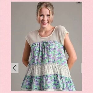 🌸Umgee Floral Babydoll Top🌸